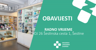 OBAVIJEST! Standardno radno vrijeme u Šestinama od 12.2.2025.